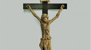 66. Crucifix. Lime. h 53, cross h 111.